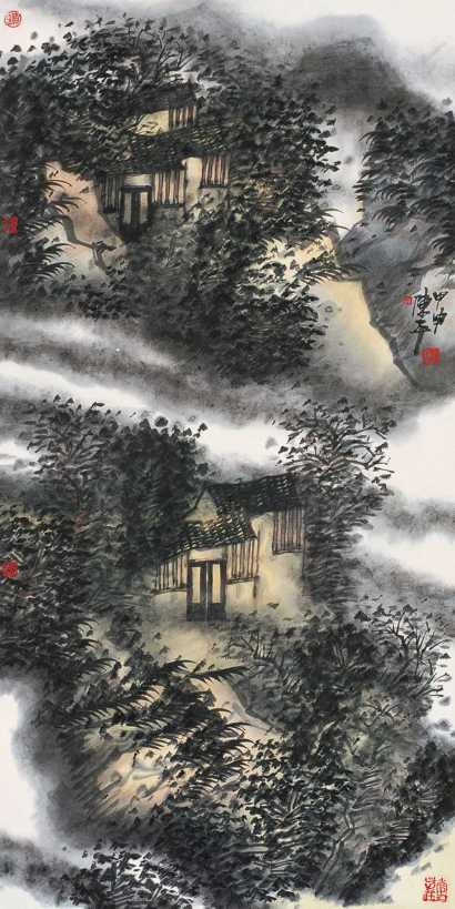 陈平 甲申（2004年）作 山水 镜心